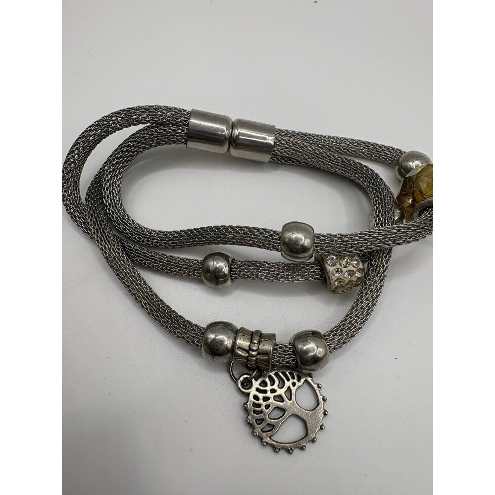 Multi-Strand Mesh Charm Bracelet with Gift Box